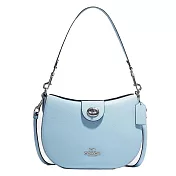 COACH 旋扣造型斜肩背兩用包-寶寶藍