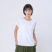 好我_小蜜桃寬版方袖純棉寬版T恤 M 白色