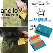 【日本anello】anello史上最薄最小包｜TINY WALLET 隨手收 錢包TRILL 系列 湖藍