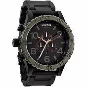 NIXON 51-30 CHRONO 潛龍諜影運動腕錶-墨綠框x玫瑰金