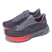 Mizuno 慢跑鞋 Wave Skyrise 6 女鞋 紫 粉紅 高回彈 緩衝 運動鞋 美津濃 J1GD2509-71 25.5cm PURPLE/PINK