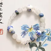 【水星記】新中式 天然藍點石青花瓷古風串珠手鍊(83055)