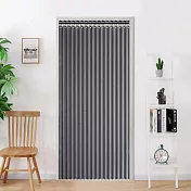 冷氣拉門 仿亞麻鍍膜雙側磁吸折疊門簾/買就送伸縮桿(拉簾/門簾/風水簾/遮光窗簾/防空調門簾/防水門簾) 灰色
