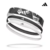 Adidas 止滑運動髮帶組(塗鴉黑/午夜黑/雪花白)