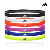 Adidas 止滑運動髮帶組(深邃黑/冰晶白/炫目紅/丁香紫/海軍藍/螢光黃)