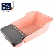 【Truly House】糖果風限定 加大款半封閉貓砂盆/貓盆/便盆/毛孩(兩色任選) 粉紅色