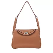 Hermes 愛馬仕 Lindy 26CM K刻 T/C牛皮兩用包(37駝色/銀釦)