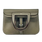 Hermes 愛馬仕 Halzan 25CM T/C K刻 牛皮手提多用包(18大象灰/銀釦)