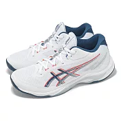 Asics 排球鞋 Netburner Ballistic FF MT 4 男鞋 白 藍 緩衝 室內運動 亞瑟士 1053A071101
