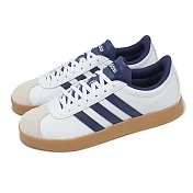 adidas 休閒鞋 VL Court Base 男鞋 女鞋 白 藍 復古 麂皮 膠底 愛迪達 JQ3037 22.5cm WHITE/NAVY