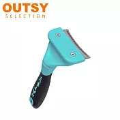 OUTSY貓狗通用美容清潔弧形除毛刷/梳毛(大) 藍