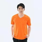 【遊遍天下】MIT台灣製男女款抗UV吸排V領衫 S106 L 桔色