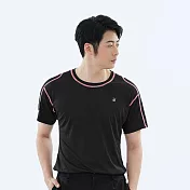 【遊遍天下】MIT台灣製男款抗UV吸排彈力圓領衫(S151) M 黑色