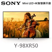 SONY 98吋 Y-98XR50 BRAVIA 5 Mini LED 4K HDR 智慧顯示器 Google TV 含桌放安裝+舊機回收