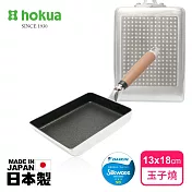 【日本北陸hokua】日本製極大金IH輕量級不沾玉子燒鍋13x18cm不挑爐具/可用金屬鏟