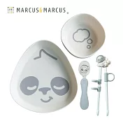 【MARCUS＆MARCUS】環保rPET兒童防滑學習餐具4件組-貓熊