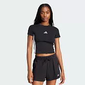 ADIDAS W 3S SJ BABY T 短版 女短袖上衣-JC8325 XS 黑色