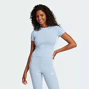 ADIDAS W 3S SJ BABY T 短版 女短袖上衣-JE1241 L 藍色
