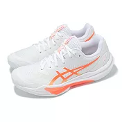 Asics 排球鞋 Sky Elite FF 3 女鞋 男鞋 白 橘 攻擊手 緩震 回彈 羽排鞋 亞瑟士 1052A075104 24.5cm WHITE/VIVID CORAL