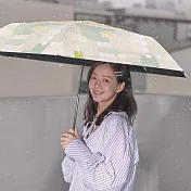 【rento】碳纖輕量黑膠晴雨傘-簡約色塊 綠
