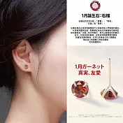 【Sayaka紗彌佳】925純銀 日本誕生石系列 單鑽耳環 6mm款 -多色任選 -1月-石榴紅鋯石款
