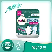 靠得住 涼感衛生棉全系列 -沁涼抑菌 28cm 9片12包