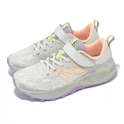 New Balance NB 越野跑鞋 DynaSoft Nitrel V5 寬楦 中童 小朋友 灰 紫 魔鬼氈 運動鞋 NB PANTRLC5-W 17cm GREY/PURPLE
