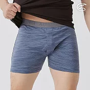 ADISI 男膠原蛋白消臭淨味四角內褲(開檔) AUP2511027 (M-4XL)｜吸濕 快乾 抗臭 親膚 四角褲 M 雙色深藍