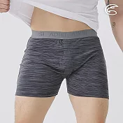 ADISI 男膠原蛋白消臭淨味四角內褲(開檔) AUP2511027 (M-4XL)｜吸濕 快乾 抗臭 親膚 四角褲 M 雙色深灰