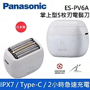 Panasonic 國際牌 ES-PV6A 海石白 掌上型5枚刃電鬍刀 IPX7 日本製 ES-PV6A-W 台灣公司貨