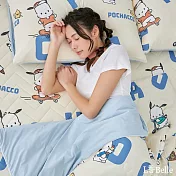 【超值組合】義大利La Belle《Sanrio-POCHACCO帕恰舒芙蕾》單人乳膠眠綿涼感刨冰墊+舒柔水洗枕