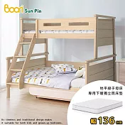 【Boori】地平線子母床專用下層獨立筒床墊‧幅136cm