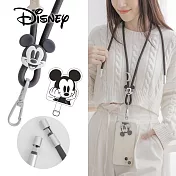 【正版授權】Disney迪士尼 Type-C to Type-C PD65W 急速充電手機掛繩(附造型夾片) 米奇(黑)