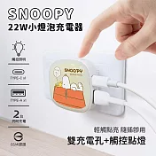 【正版授權】SNOOPY史努比 小燈泡 22W PD+QC充電器/充電頭 紅屋