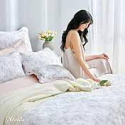 英國Abelia《芳菲花蔓》加大天絲四件式防蹣抗菌吸濕排汗兩用被床包組