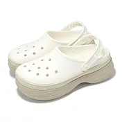 Crocs 厚底洞洞鞋 Classic Stacked Clog 男女鞋 經典堆堆克駱格 粉筆色 卡駱馳 2113550WV 22cm CHALK