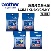 Brother LC531XL BK/C/M/Y 原廠連供高容量墨水匣 四色組