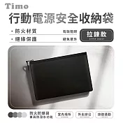 【Timo】行動電源安全收納袋/防火防爆袋/阻燃袋(拉鍊款) 黑色