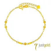 【Just Gold 鎮金店】簡約幾何 黃金手鍊 (網路限定)
