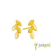 【Just Gold 鎮金店】小金葉 黃金耳環