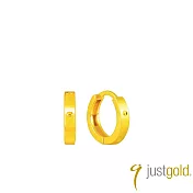 【Just Gold 鎮金店】扣住心 黃金耳環