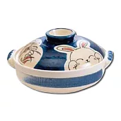 【萬古燒】滿月兔 28.5cm  耐熱 深 砂鍋 & 土鍋 9號 2.8L 附蓋 日本製 /個 SAJI-248323