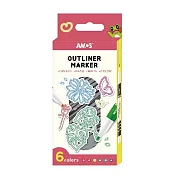 【AMOS 阿摩司】6色 驚奇 輪廓 彩色筆 / 組 OLM6P