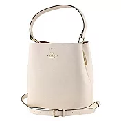 COACH 素面皮革專櫃款水桶包-白