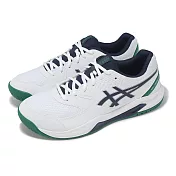 Asics 網球鞋 GEL-Dedicate 8 2E 寬楦 男鞋 白 藍 綠 支撐 緩衝 運動鞋 亞瑟士 1041A410105