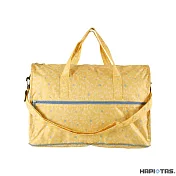 【HAPI+TAS】日本原廠授權 摺疊旅行袋 (小)-黃色花朵華爾滋