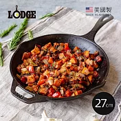 【美國LODGE】主廚系列 美國製單柄鑄鐵煎鍋-27cm