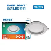 EVERLIGHT 億光 8W LED崁燈 10cm 3入 黄光