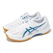 Asics 羽球鞋 Court Hunter FF 男鞋 女鞋 白 藍 膠底 室內運動 羽排鞋 亞瑟士 1071A111102