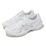 Asics 羽球鞋 Court Hunter FF 女鞋 白 銀 膠底 室內運動 羽排鞋 亞瑟士 1072A112102 26cm WHITE/PURE SILVER